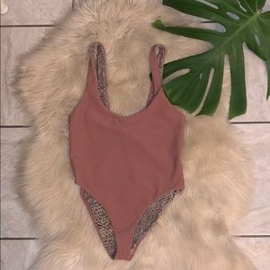 Acacia pink burgundy one piece